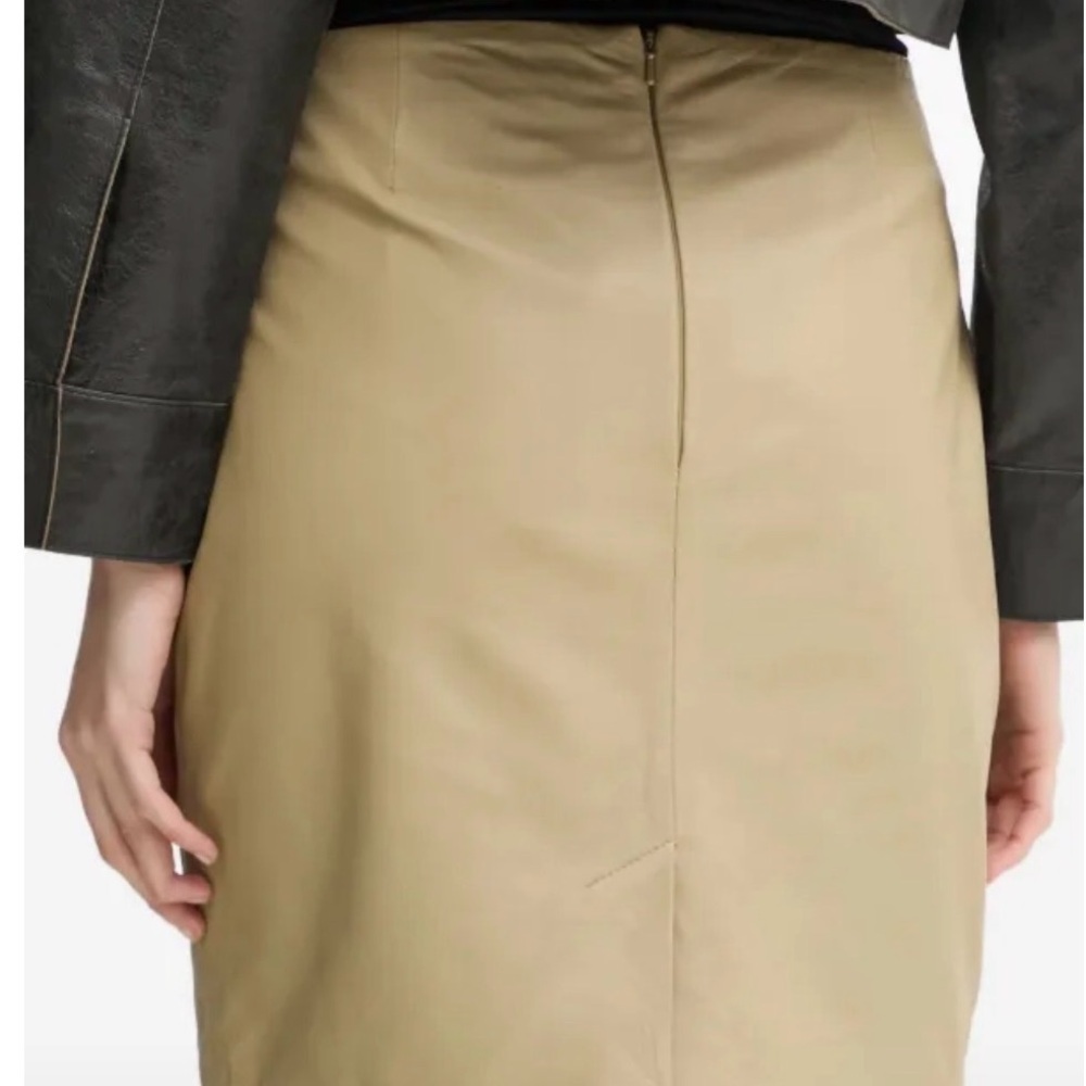 Neutral tan leather Mini Skirt Zip Back Vent | Day Birger et Mikkelsen - Picture 3 of 4